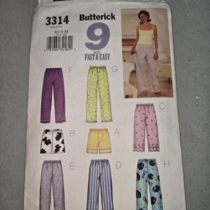 Butterick Sewing Pattern 3314 XS-M